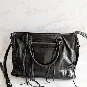Rebecca Minkoff Black Leather Tote Satchel Bag